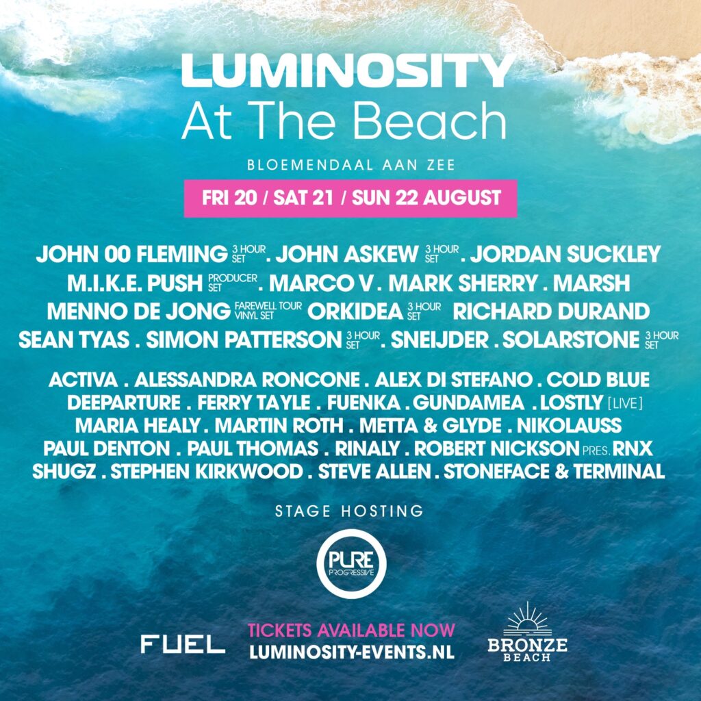 Luminosity Beach Festival Timetable & Last update Luminosity Events